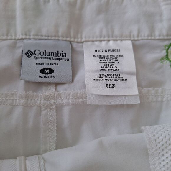Columbia M white skort faux wrap skirt, shells enbroidery - Picture 7 of 9